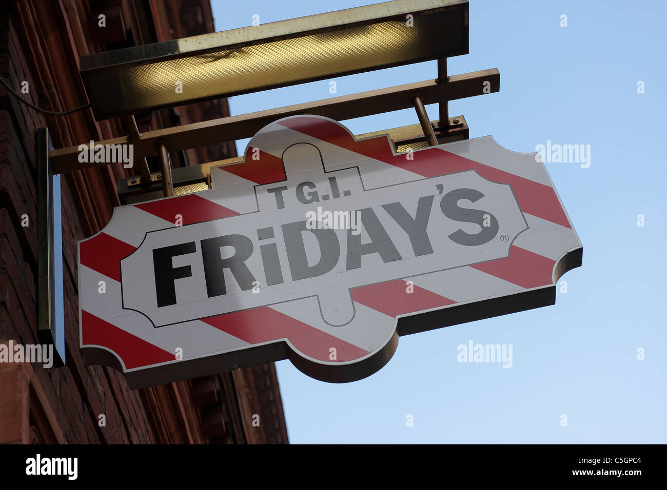 TG.I. FRIDAY`S,situated in Bedford Street,Covent Garden is the trademark sign of American themed